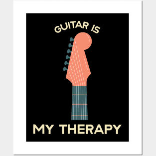 Guitar Is My Therapy Posters and Art